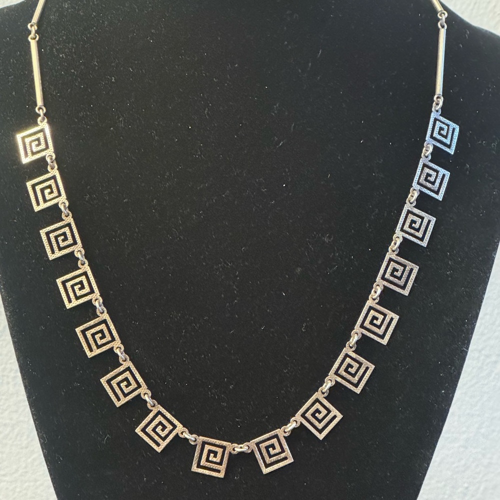 Vintage 925 Greek Key style necklace
